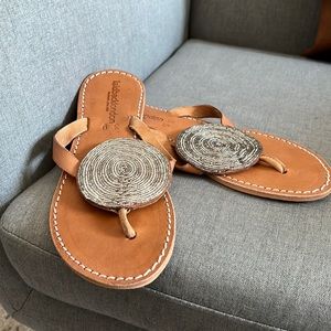 Laidback London Doli Flat Light Brown Silver size EU 39